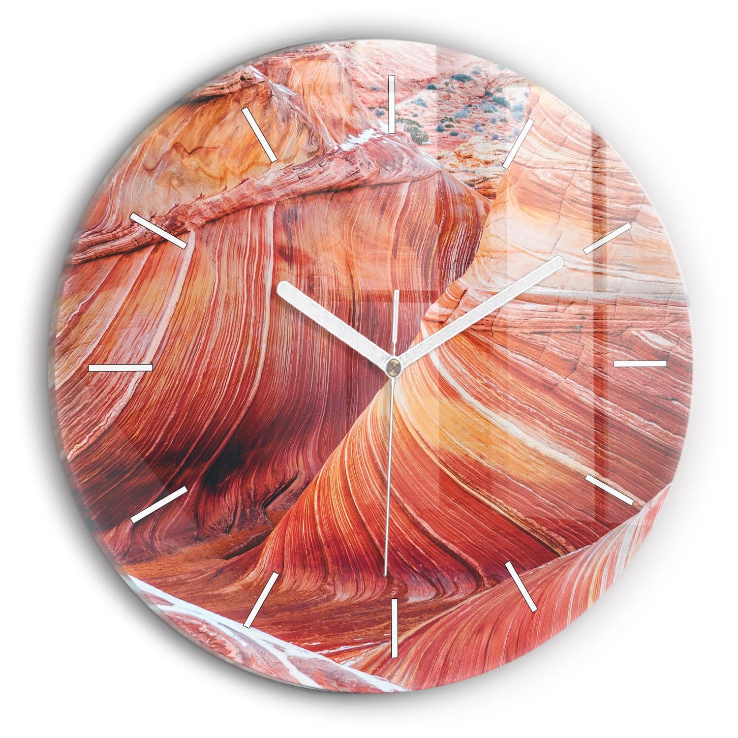 Horloge en verre sans bruit Wallfluent 30 cm motif Grand Canyon