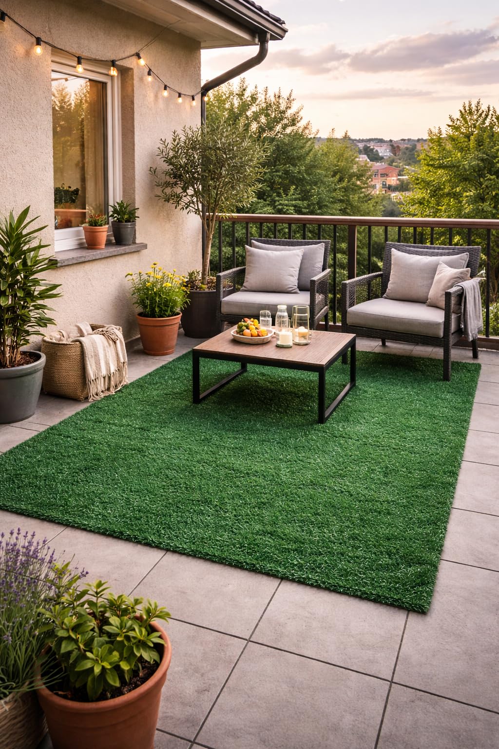 Erba Sintetica Made in Italy 7mm – Tappeto Prato Artificiale Drenante Antiscivolo per Terrazzo, Balcone, Giardino e Esterni – Facile da Posare – Vari Formati (2 x 3 metri)