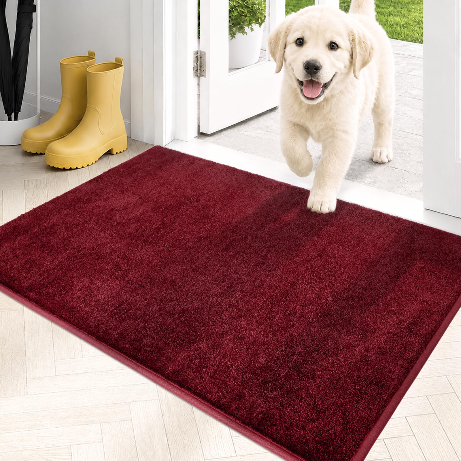 Paillasson anti-saleté lavable en machine tapis entrée antidérapant PURRUGS