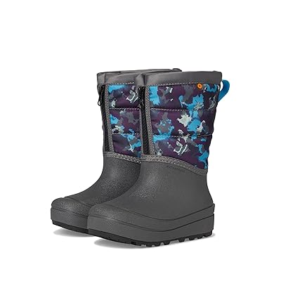 Bogs Kids Snow Shell Zip Camo Texture (Toddler/Little Kid/Big Kid) Kids Shoes Gray