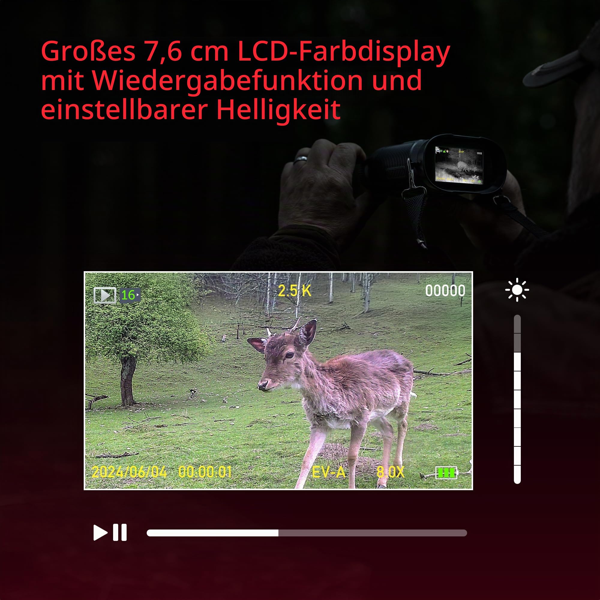 DÖRR Digitales Nachtsichtgerät IR-QHD, 300m, 40MP Fotos & 2.5K Videos