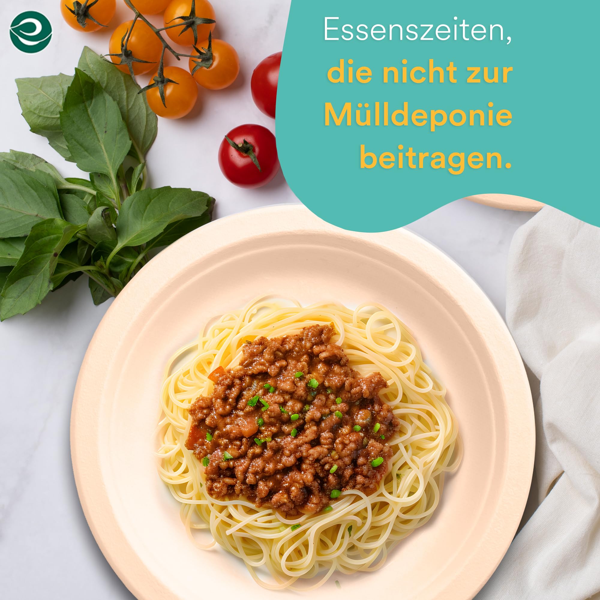 ECO SOUL Pappteller(25 cm) 10" Einwegteller, Natürlich(1000-Stück) | Nachhaltige Alternative, 100% kompostierbar, Extra stabildeal für den täglichen Gebrauch, Premium Qualität, 1000er Pack