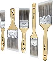 Coltree 5-Pc Paint Brush Set: Flat & Angle Brushes for Walls, Trim, Oil & Water-Based Paints - No-Shed Bristles, Smooth Finish