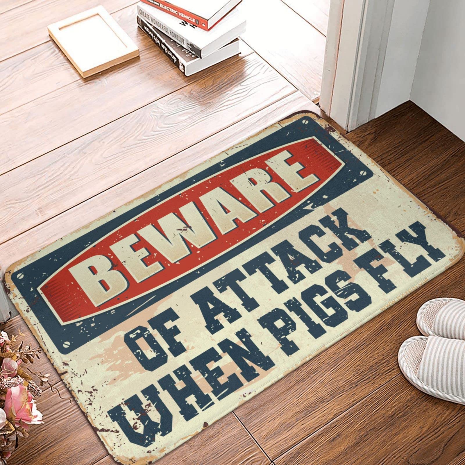Tapis Sassafras avec inserts cochon volant pour entrée de maison