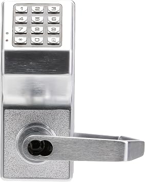 Alarm Lock DL2700IC26DY Trilogy Electronic Digital Lever Lock with Interchangeable Core for Yale Prep Satin Chrome Finish
