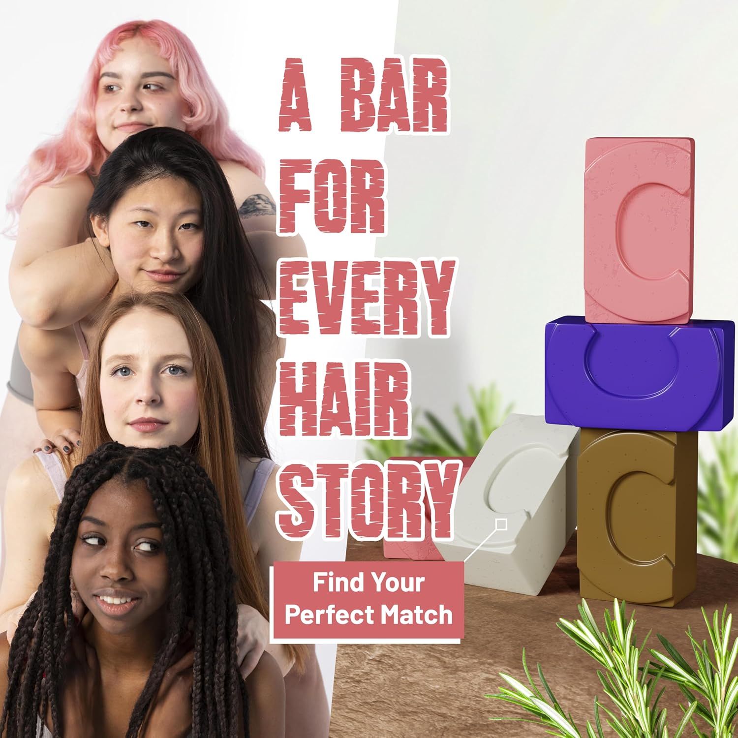 Herbishh Rosemary Conditioner Bar for Hair Growth, Volumizing Solid Conditioner, Strengthening Biotin Bar, Cleansing Soap for Women & Men, Ideal for Curly & Straight Hair Vegan & Sulfate-Free 3.53 oz - Image 7