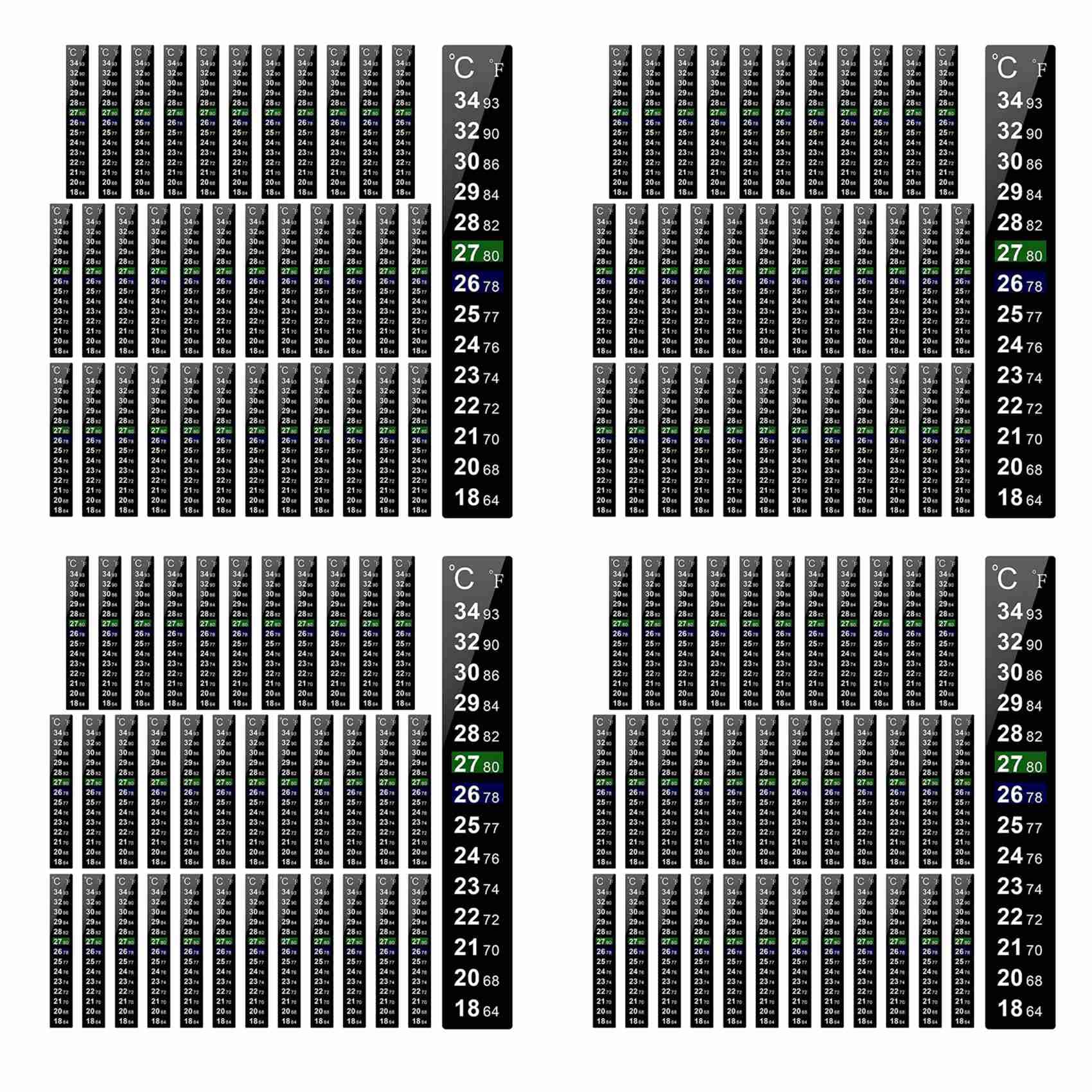 144 Stück Digitaler Temperatur Aufkleber Selbst Klebendes Thermometer Streifen Fermenter Selbst Klebendes Kristall Streifen Aquarium Thermometer