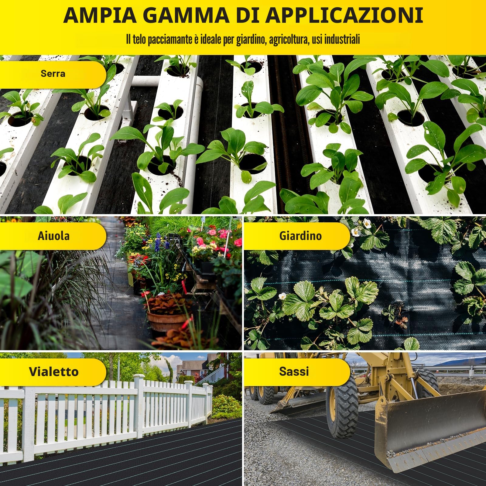 VELPAX Telo Pacciamatura,2 x 100 m, Nera per Il Controllo delle Erbe infestanti 100 Gr/mq,Tessuti permeabili per Giardini e orti
