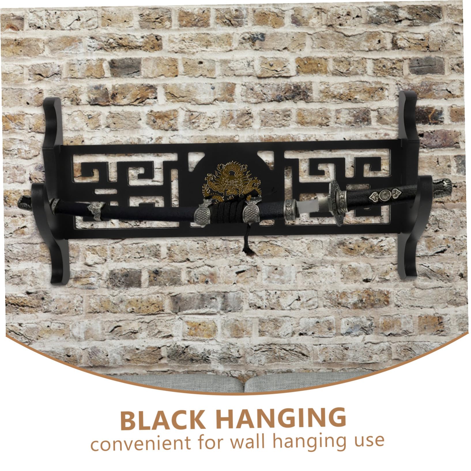 NOLITOY Soporte de Espada de Madera Negro para Pared Vertical