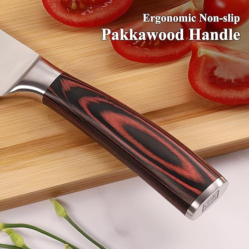 Miniatura 6 de KEEMAKE Cuchillo de carnicero de 7 pulgadas, cuchillo de carne resistente con acero inoxidable alemán de alto carbono 1.4116, cuchillo para verduras
