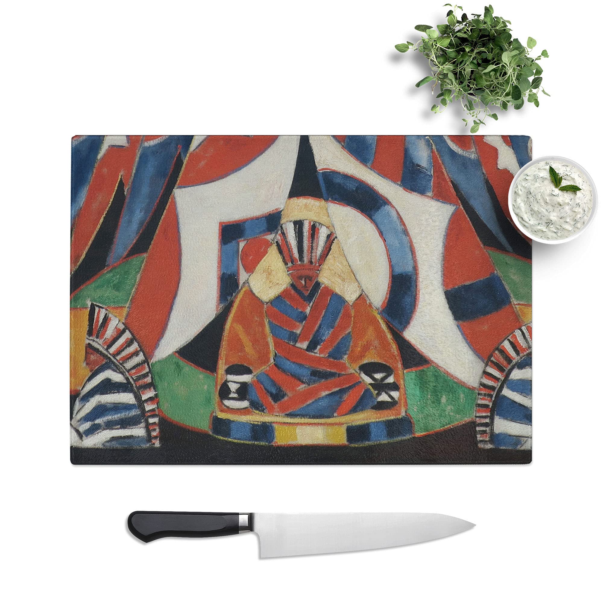 American Indian Symbols by Marsden Hartley - Textured Chopping Board - Worktop Saver - Cutting Board - Heat Resistant, Shatterproof and Hygenic - 28.5 x 20 cm