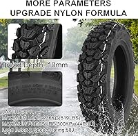 Vista 3 de 3.50-10 Neumático para scooter, 3.50-10 Neumático sin cámara todo terreno para reemplazo delantero/trasero en scooters y motos con llantas de 10 1