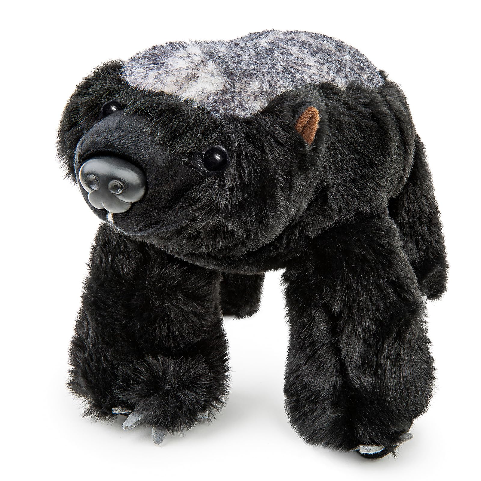 lilizzhoumax Realistic Honey Badger Plush Toy, Soft Stuffed Animal Black Badger Toy Cute Plush Pillow Living Nature Style Animal Figure Collectible Gift for for Kids and Adults Home Decor, Small
