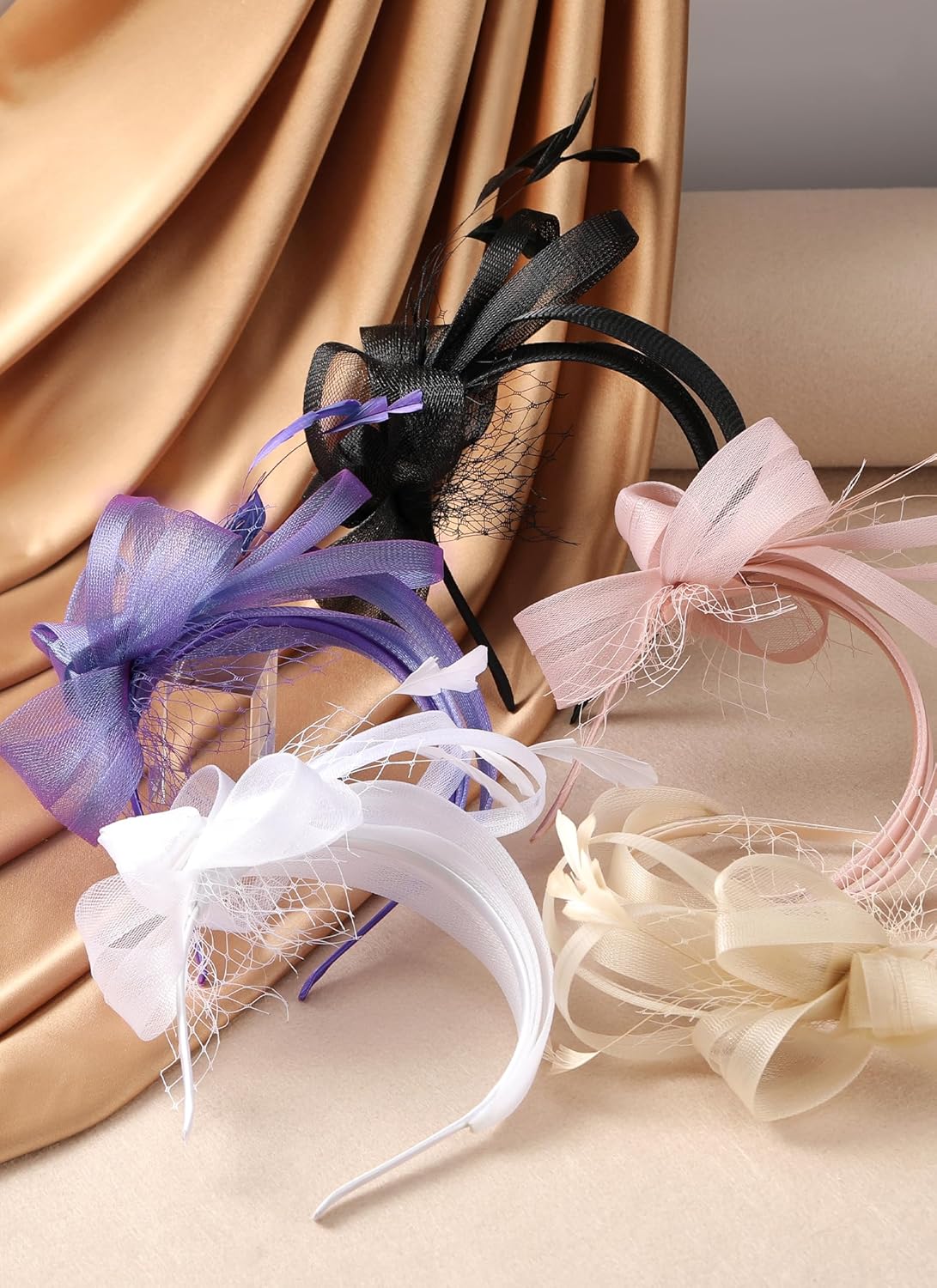 Vintage Feather Derby Hats - 2026 Victoria Fascinators Attire Headwear, 1920s Kentucky Tea Party Hats for Women - Image 6