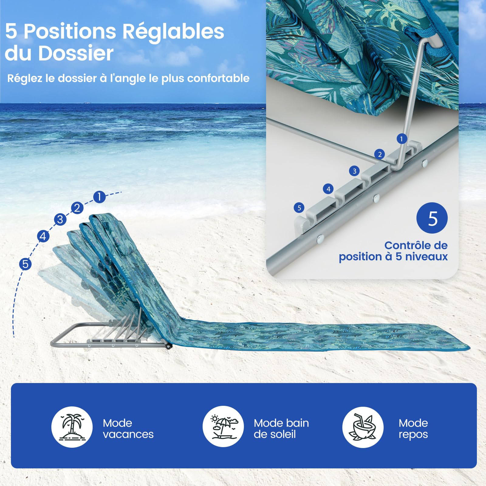 COSTWAY Tapis de Plage Pliables