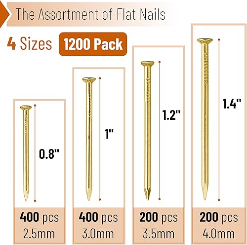 Miniatura 32 de Mr. Pen - Kit surtido de uñas, 600 unidades, 4 tamaños, plateadas, uñas pequeñas para colgar imágenes, uñas de acabado Plateado