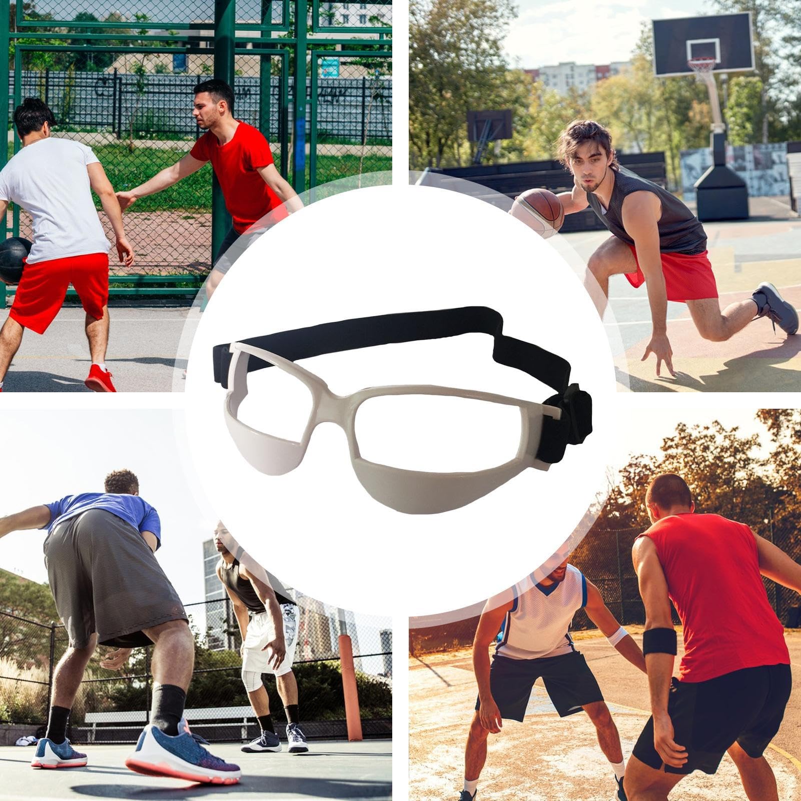 Okulary do koszykówki – okulary ochronne do treningu sportowego, wygodne dopasowanie | trwały materiał TPEE, antypoślizgowa konstrukcja, akcesoria sportowe, trening koszykówki, 17 x 6 cm