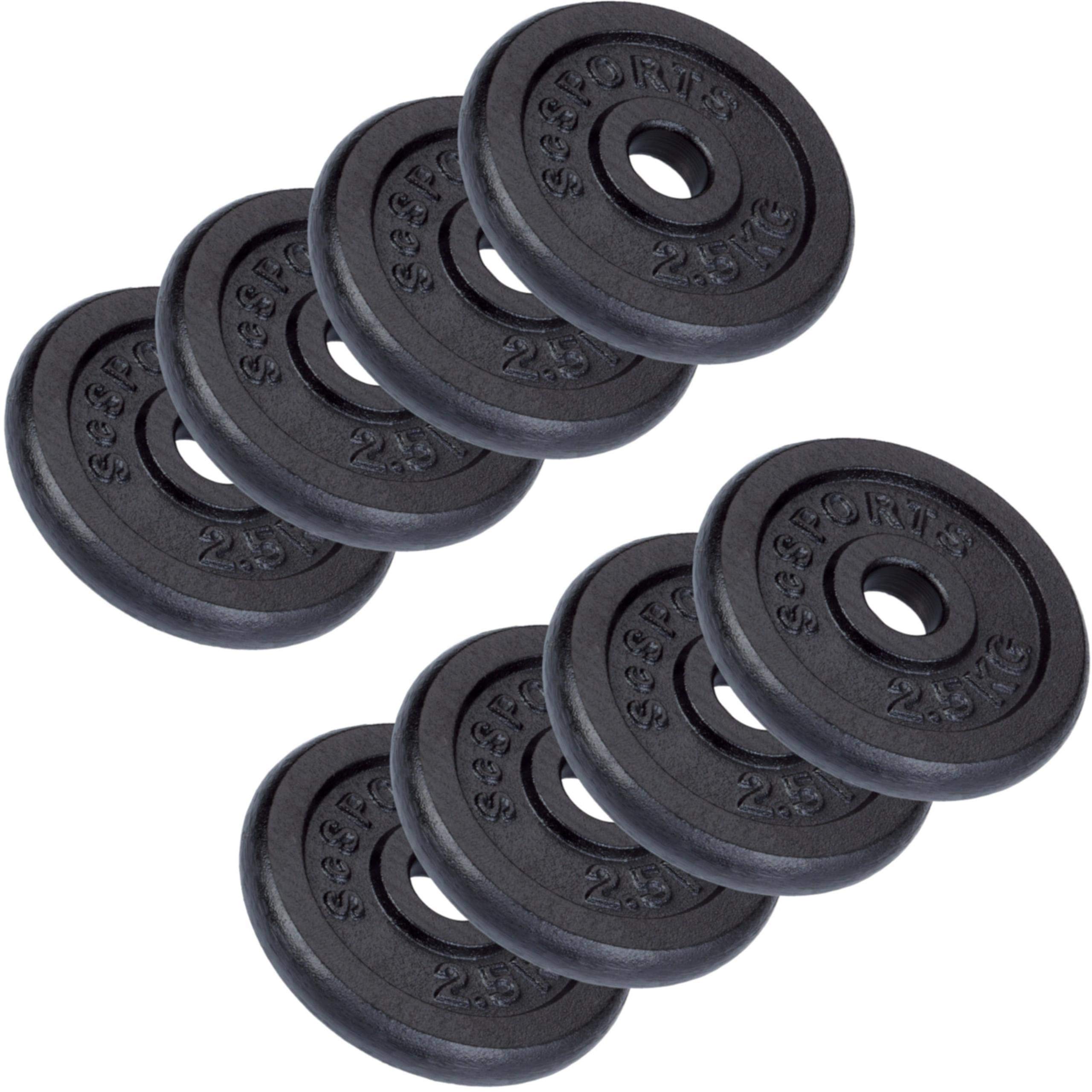 ScSPORTS Hantelscheiben-Set 2/4/5/10/15/20 kg, Ø 30/31 mm, Gusseisen