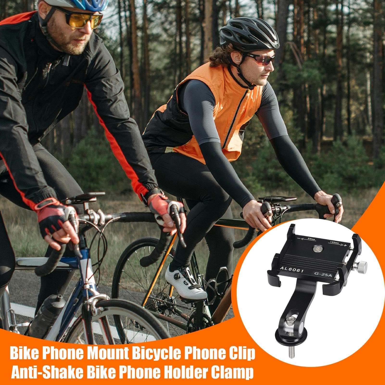 Supporto Per Telefono Motociclistico In Lega Di Alluminio Regolabile 360° - Per Moto, Scooter E Bici, Angolazione Inclinabile, Presa Sicura In Silicone