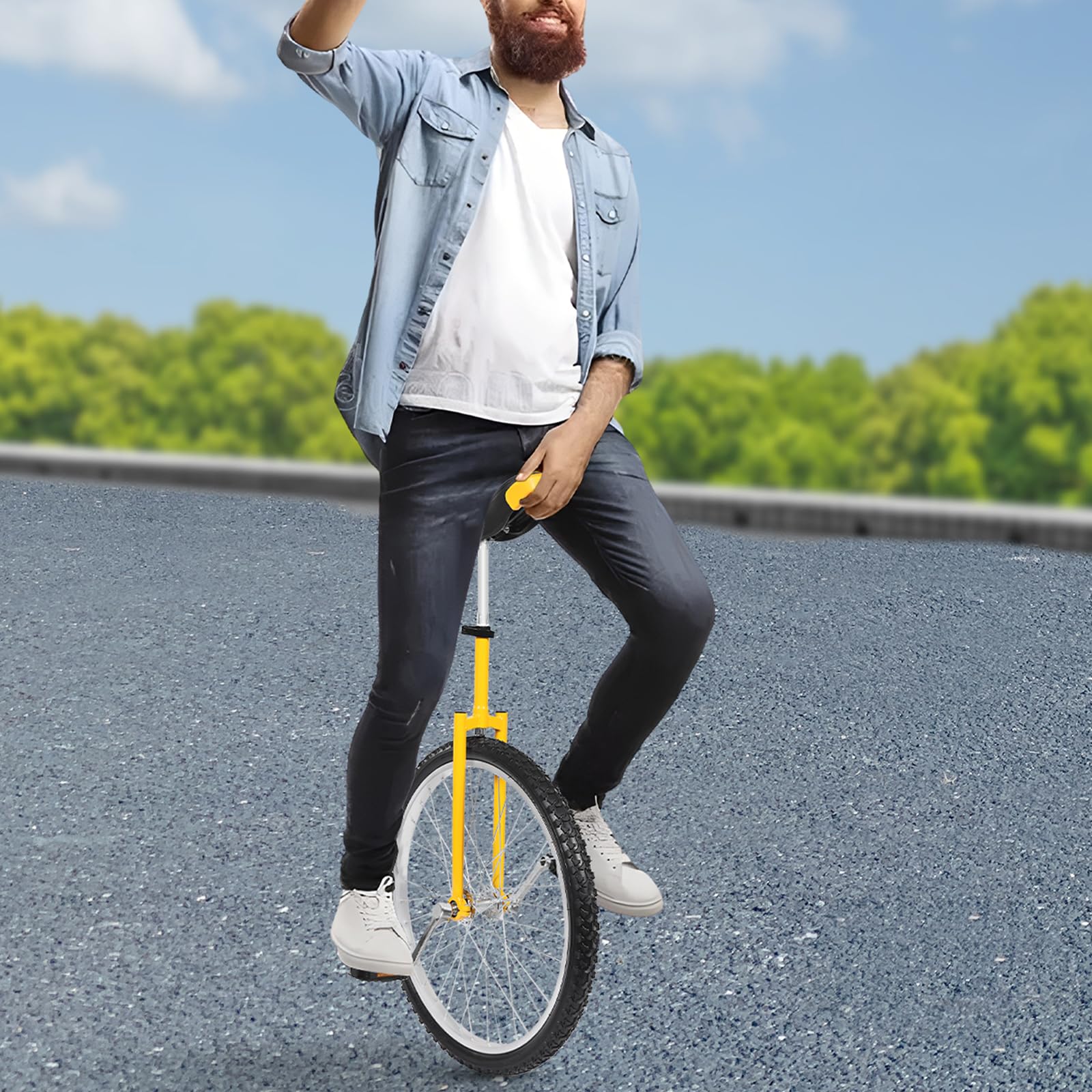 Einrad 20 Zoll Erwachsene, Gleichgewichtstrainingeinrad Höhenverstellbar 78-90cm, Unicycle Balance Training für 1,55-1,75m, Ergonomischer Sattel für Anfänger & Profis