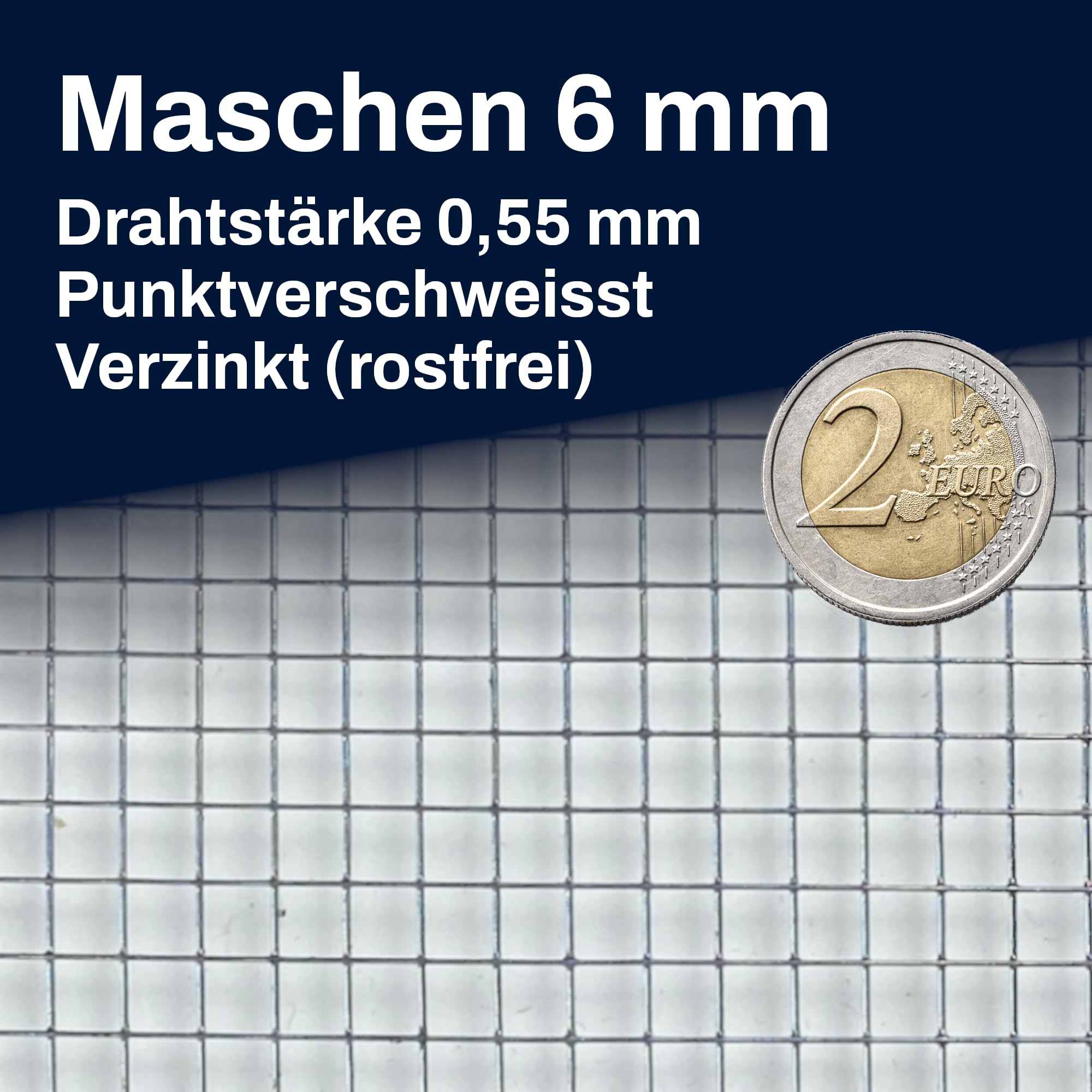 Wühlmausgitter, Volierengitter, Maulwurfsperre, Hasendraht, Drahtgitter, Schweissgitter Verzinkt Rolle Maschenweite 6 x 6 mm Länge 25 m Breite 1m Drahtstärke 0,6 mm