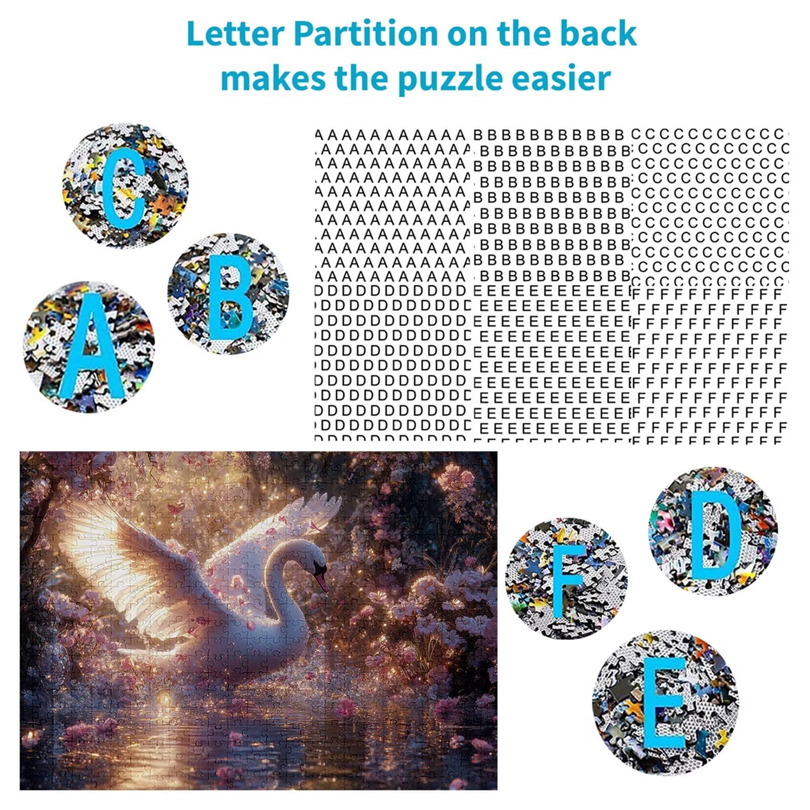 Puzzle 4000 elementów łabędź puzzle dla dorosłych kwiaty 141 x 87 cm Unikalne rzemiosło klasyczne drewniane układanka 3D do rodzinnych gier biznesowych, układanka do samodzielnego wykonania nawet do