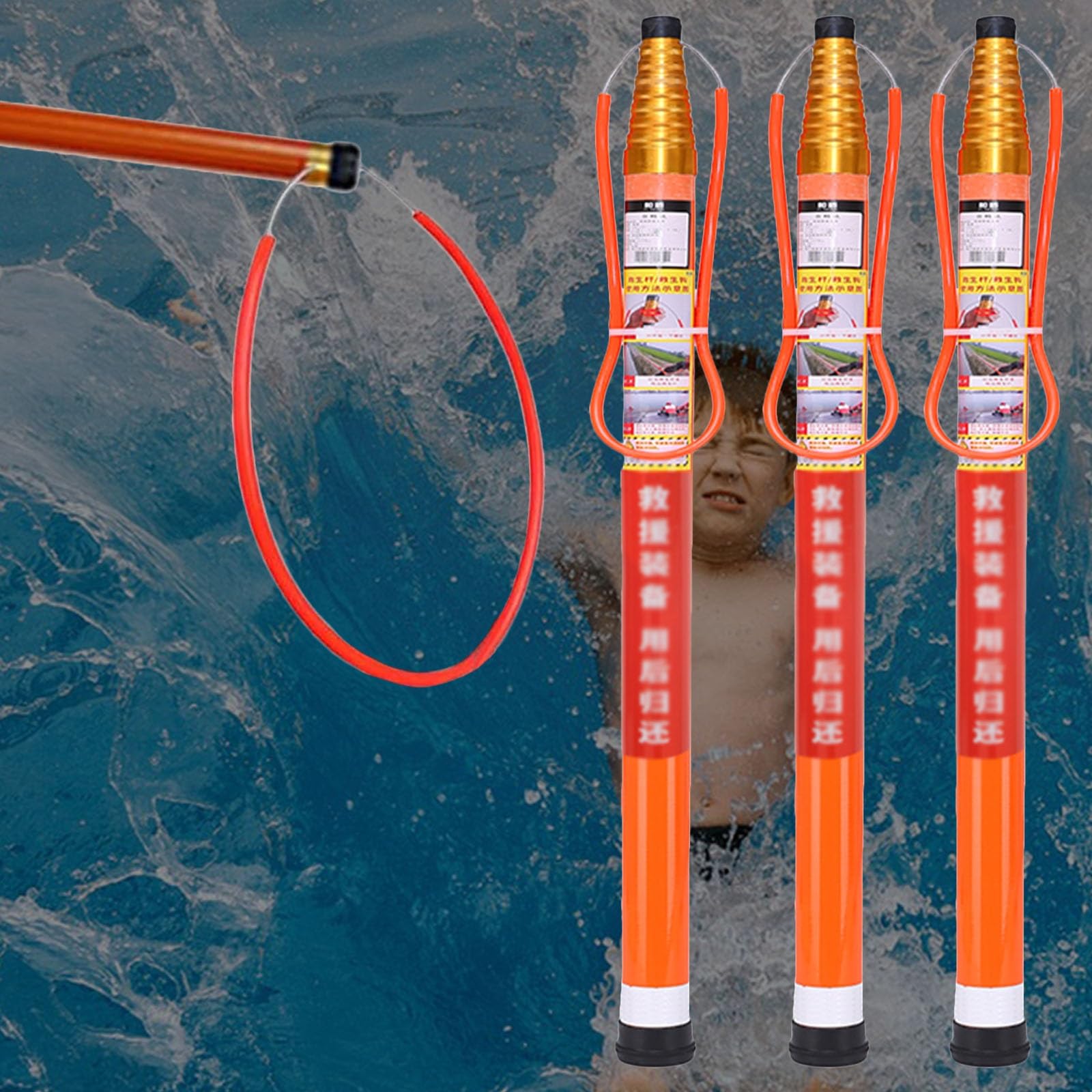 JKJZSALJ Rescue Pool Pole,Telescopic Pool Safety Rescue Hook & Pole-18Ft Fiberglass Lifesaving Stick For Drowning Emergencies -Essential Swimming Pool Safety Equipment,3 Pcs,6.5M/21.3FT