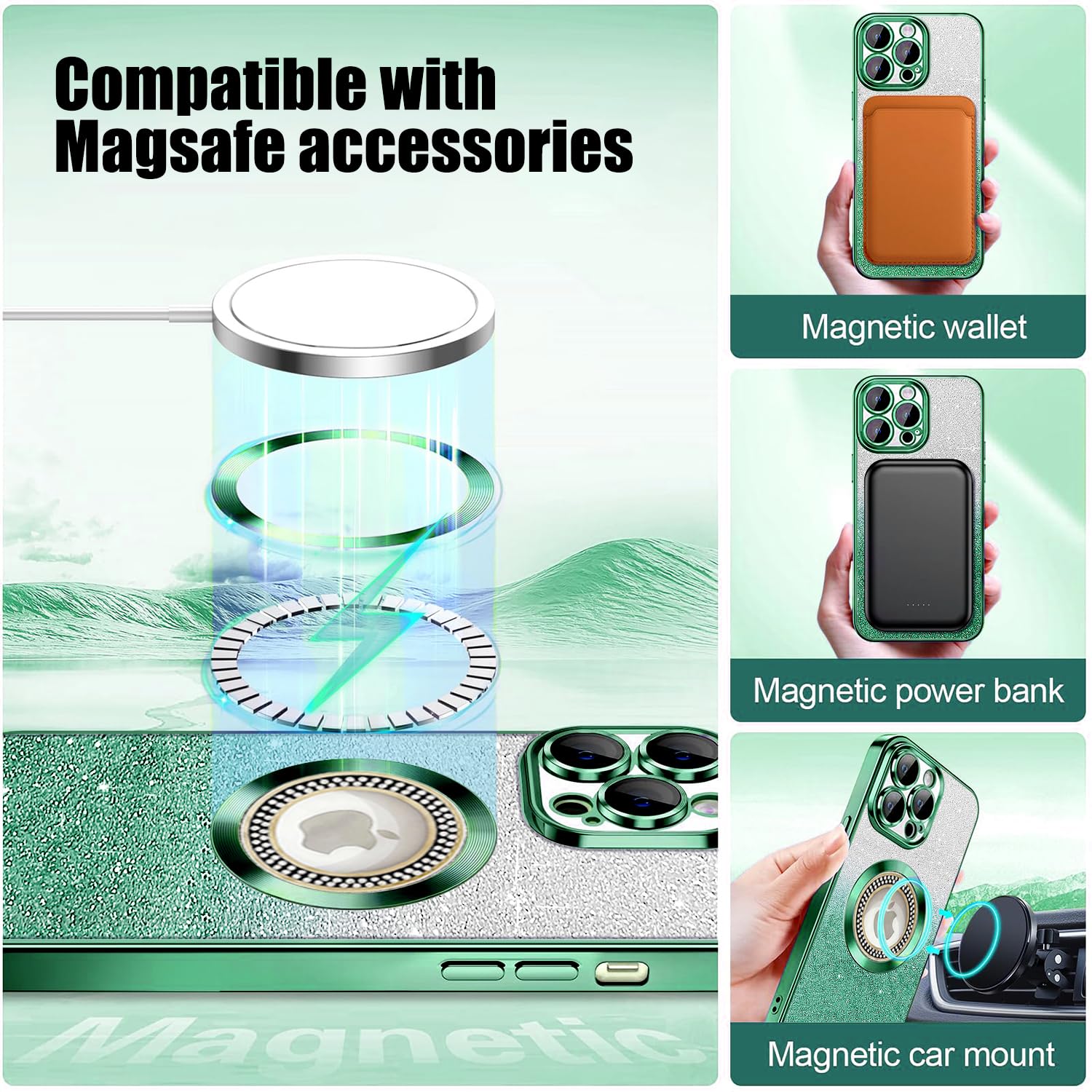 Custodia per iPhone 16,Compatibile con MagSafe, con Protezione Della