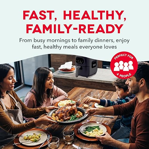 Miniatura 5 de DASH Flip & Fry - Parrilla 2 en 1 + freidora de aire, 3 cuartos de galón