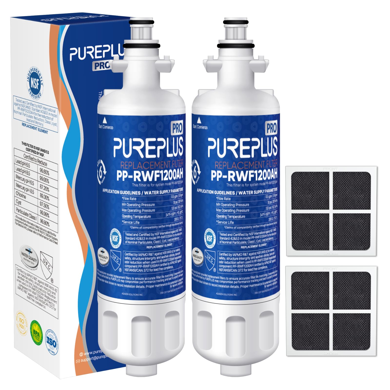 Filtre LT700P eau pure sans chlore avec cartouche air LT120F anti-odeurs PUREPLUS