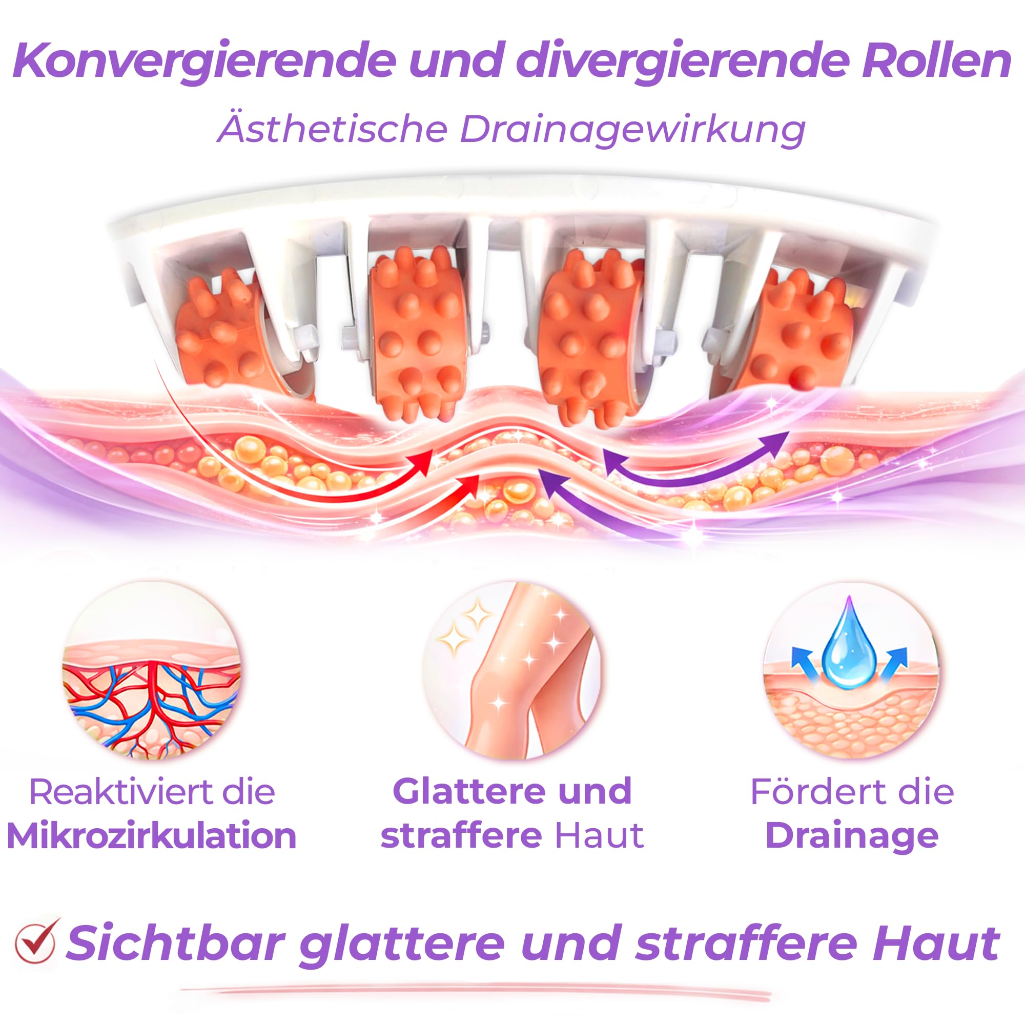 TESMED Cellulite Smooth Manuelles Anti-Cellulite-Massagegerät – Effektive aber sanfte Massage – Beine, Oberschenkel und Gesäß – patentiert – Made in Italy