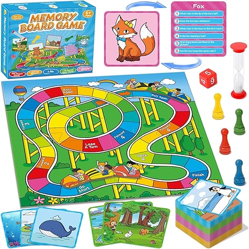 Juegos de mesa de memoria para niños, juegos de mesa educativos de aprendizaje, juego de memoria para niños y niñas a partir de 6 años, divertido