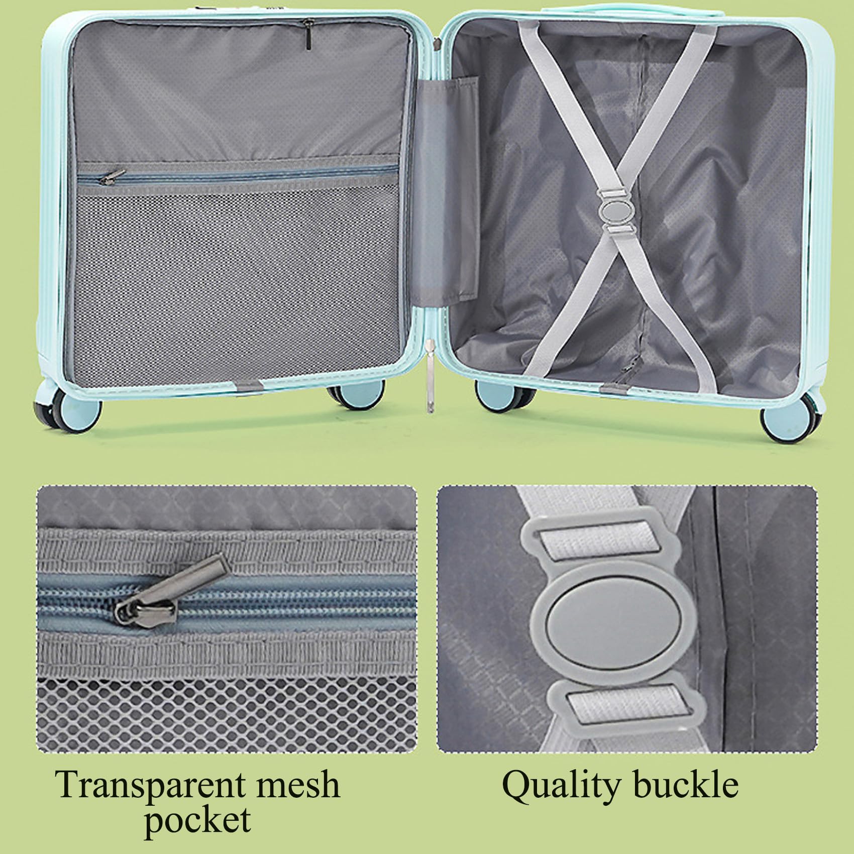 Equipaje De Mano con Portavasos, Maleta RíGida con Puerto USB, Maletas Ligeras con Ruedas Y Cerradura TSA, para Hombres Y Mujeres