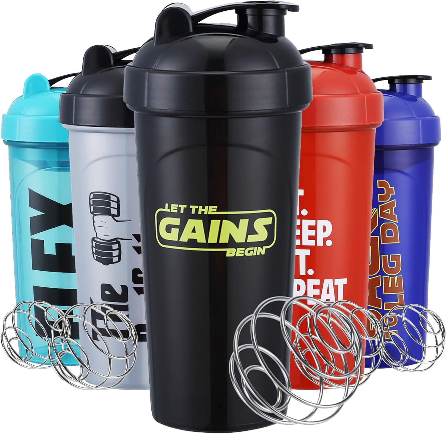 5Pack Protein Shaker Bottles Shaker Bottle Cups BPA Free