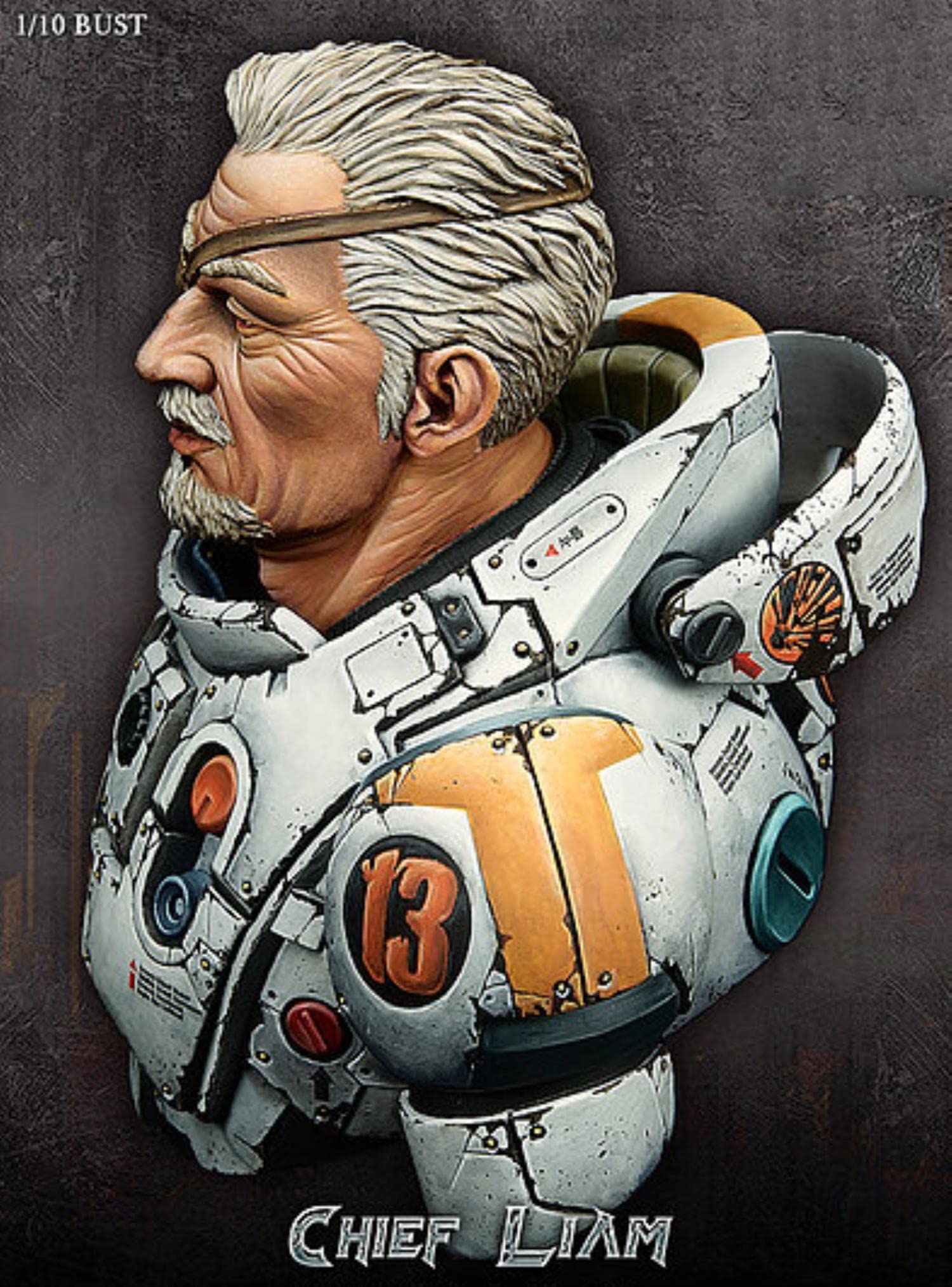 LIANGFANG 1/10 Chef Liam Man Officer Bust Resin Kit DIY Toys Unassembled Unpainted Kits