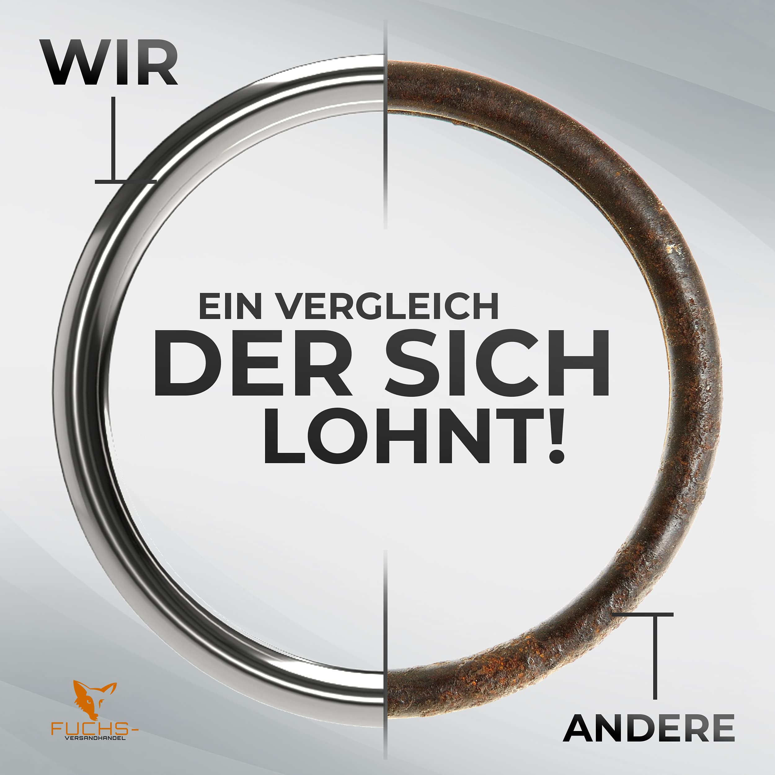 Anelli in acciaio inox | a scelta: 20 mm – 50 mm | 5 pezzi | resistente alle intemperie | antiruggine | resistente | adatto per sport a vela – barca | Oring | metallo | Anelli tondi | anello