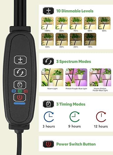 Miniatura 6 de Soporte para plantas de 7 niveles con luz de crecimiento para plantas de interior, soporte alto de 60 pulgadas para flores de interior, estantes