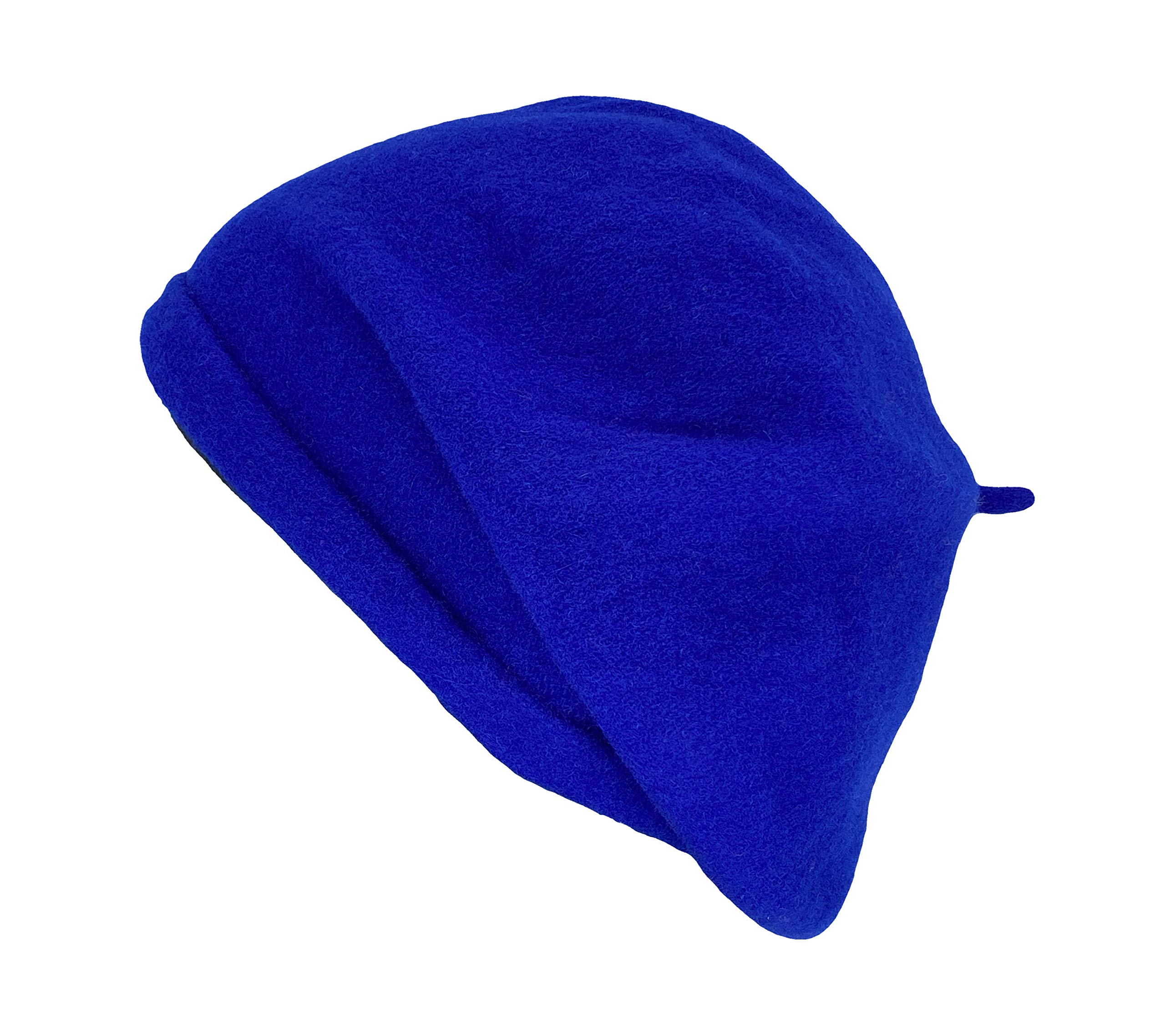 Kopka damska bejsbolówka wełniana, beret, czapka z dzianiny w 100% z wełny (merynos), czapka zimowa, niebieski / Indigo, jeden rozmiar