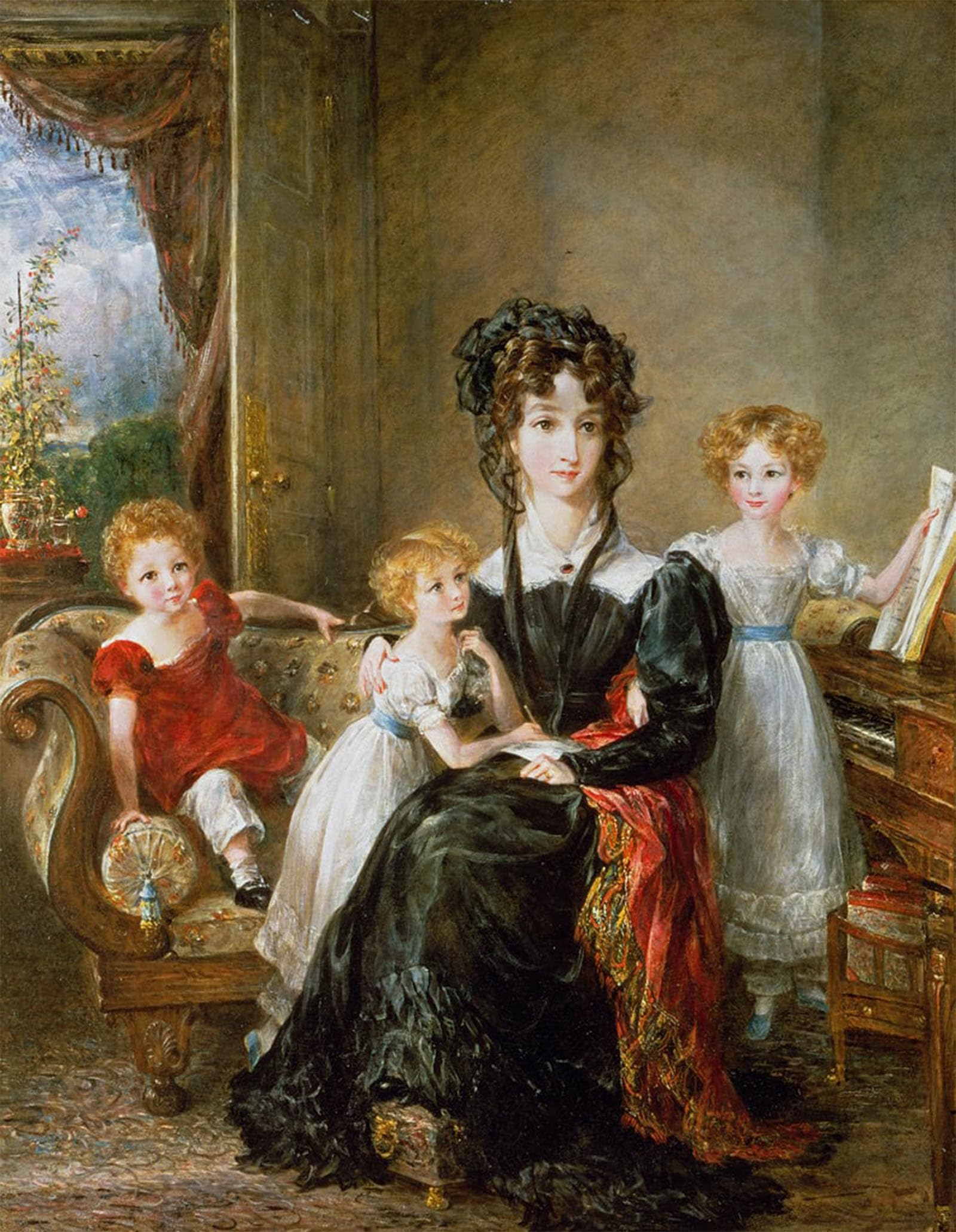 SERENDIPITP Aesthetic Poster Photo Wall Print Retro Picture Portrait of Elizabeth Lea and Her Children by John Constable Modern Wall Artwork for Home Decor 60x90cm