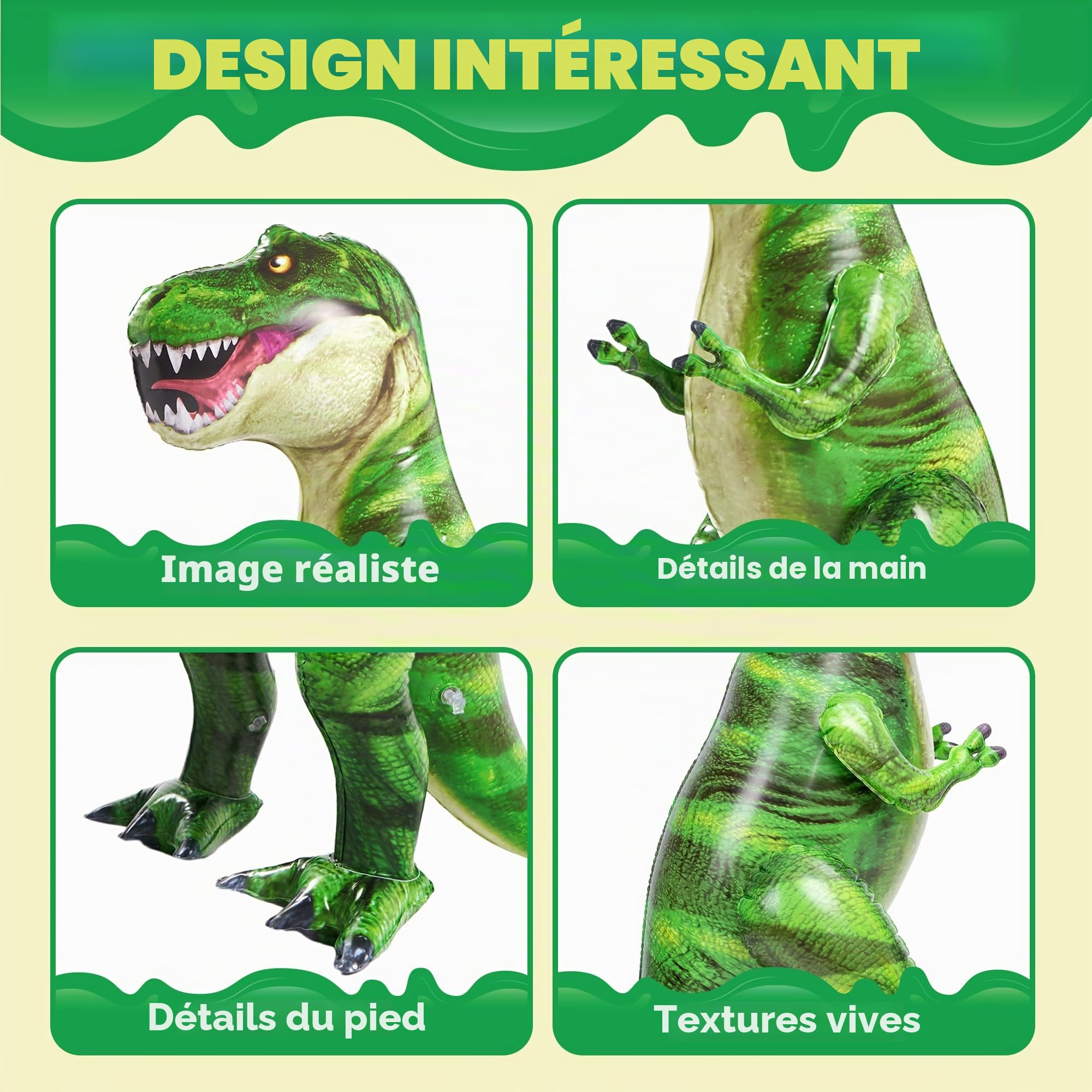 JOYIN T-Rex Gonflable Géant 37 Cm - Dinosaure Pour Piscine, Fête Et Décoration Anniversaire - Enfant Et Adulte - Matériau Vinyle Résistant