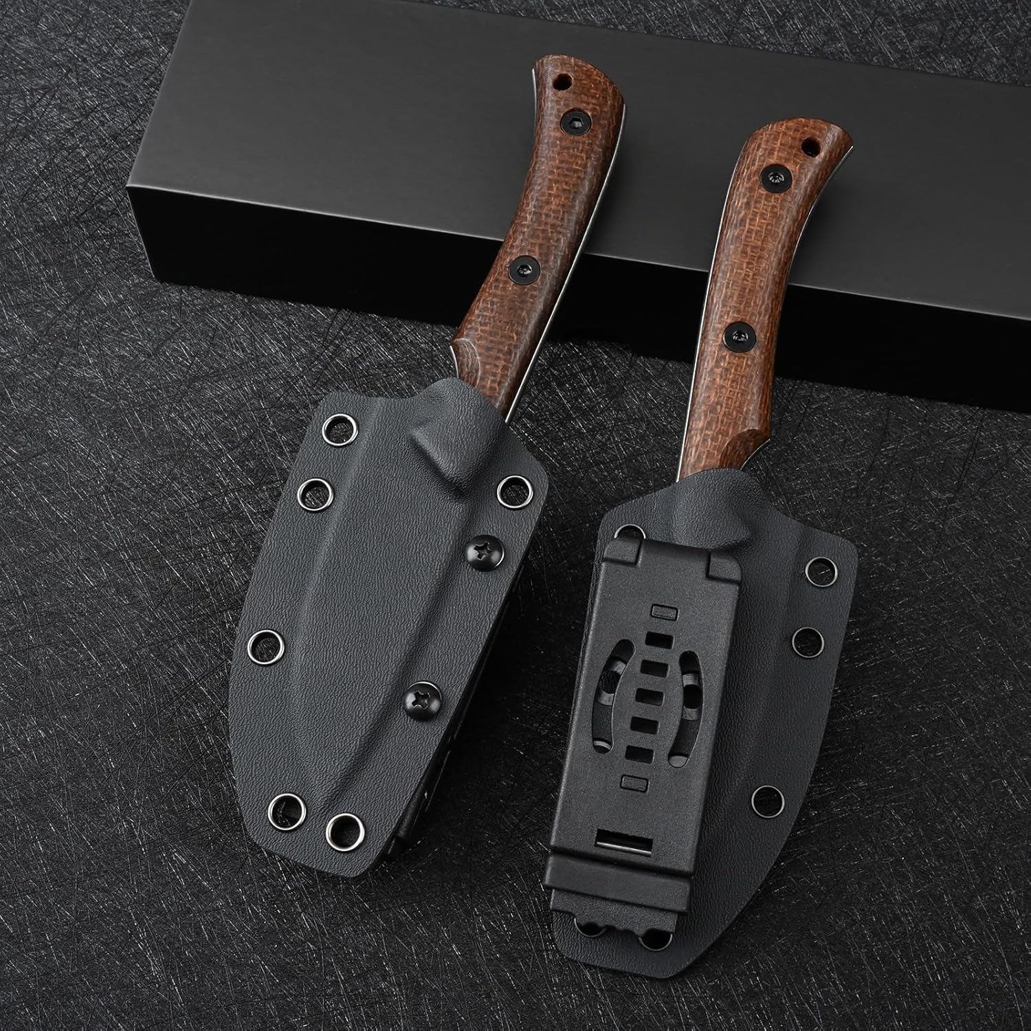 Knives DC53 Steel Tactical Fixed Blade Knife Micarta Handle with kydex sheath for Men EDC Outdoor Camping Survival Hunting (White+Micarta handle)