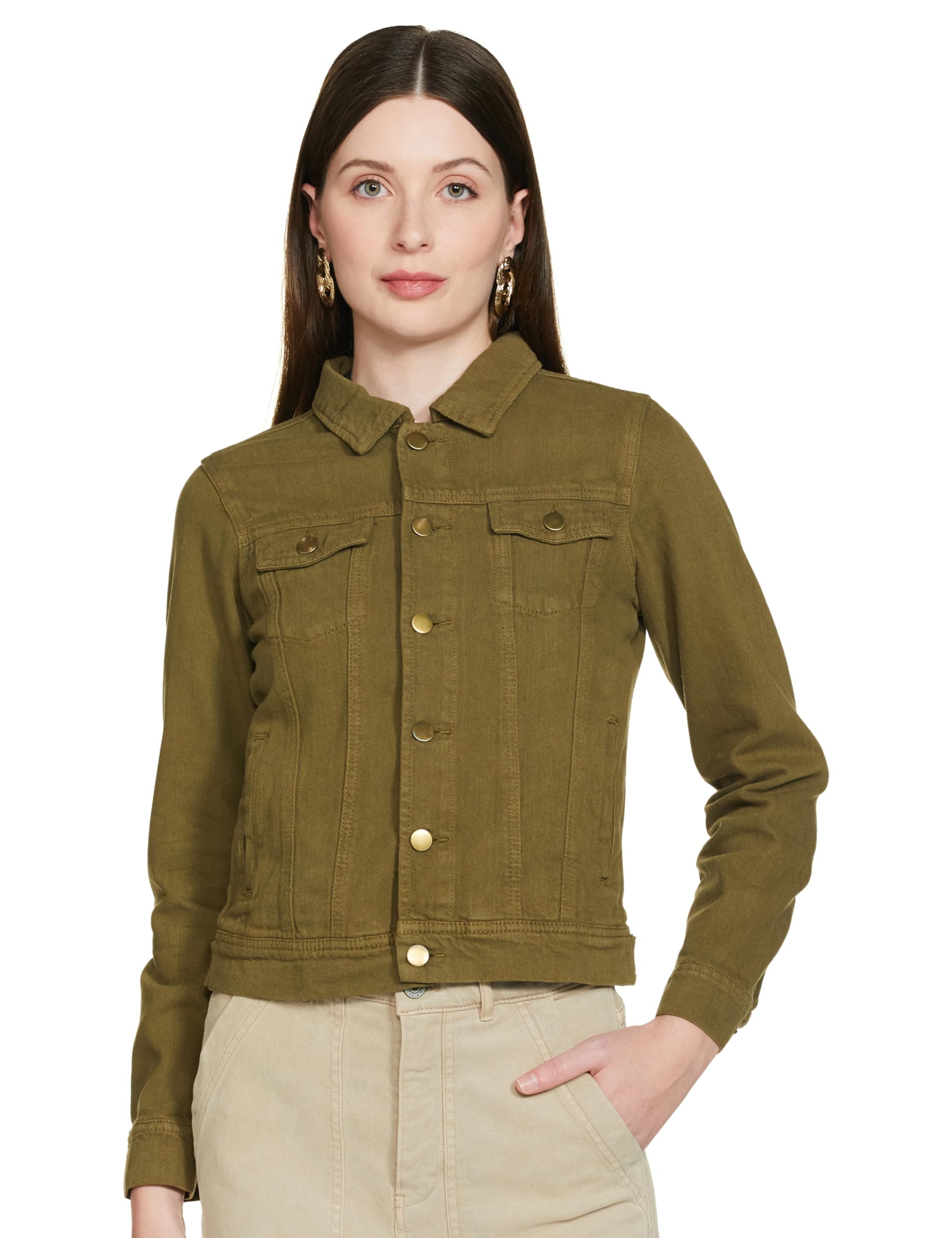 amazon brand - symbol Womens Womens's Cotton Regular Fit Denim Jacket-picture-44