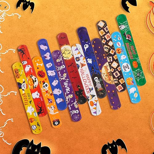 Miniatura 2 de Pulseras de Halloween para niños, recuerdos de fiesta de Halloween, pulseras de la amistad, a granel para suministros de fiesta de Halloween,