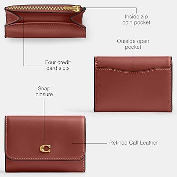 Coach Refined Calf Leather Essential Flap Card Case