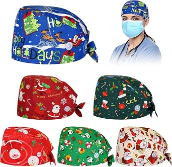 Women's Christmas Working Cap With Cotton Sweatband - Adjustable Mermaid Scale Design - View #6