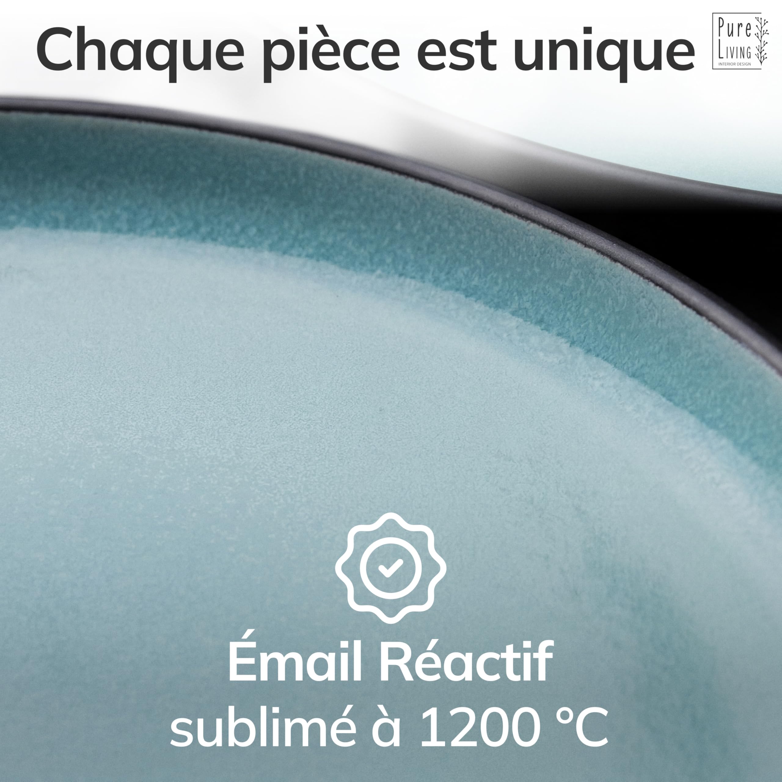 Ensemble Prestige de Services de Table: Assiettes Creuses en Porcelaine pour 6 Personnes - Élégantes Assiettes de Service pour une Expérience Culinaire Raffinée, Pure Living aigue-marine