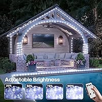 Vista 4 de 100 pies 720 luces LED de cuerda al aire libre impermeables con control remoto, 8 modos y 4 niveles de brillo, luces de cuerda para exteriores