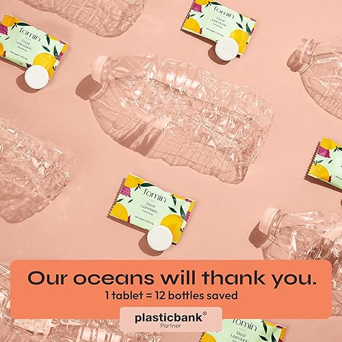 Miniatura 6 de FOMIN Kit de inicio de jabón de manos  6 tabletas de jabón de manos espumosas + 1 dispensador de vidrio, paquete variado de repuestos de jabón de