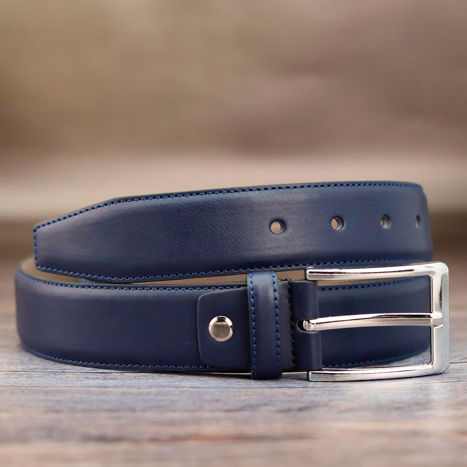 Eagle Epic Mens Belts Leather Classic Belts for Men, Men's Dress Navy Belt Work Belt for Suits, Gift for Men Size 42 - Image 9