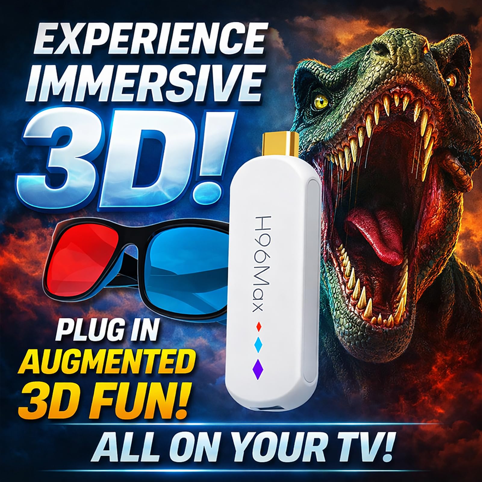 TV Box 4K, Dispositivo de transmisión Ultra HD, Stick de TV portátil con control de voz, WiFi de doble banda, acceso a aplicaciones populares, para el hogar